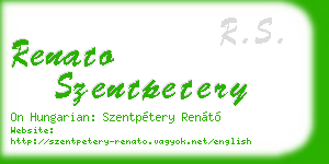 renato szentpetery business card