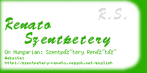 renato szentpetery business card